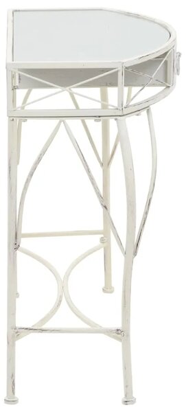 Bočni stolić u francuskom stilu metalni 82 x 39 x 76 cm bijeli - Bijela 1 Bijela