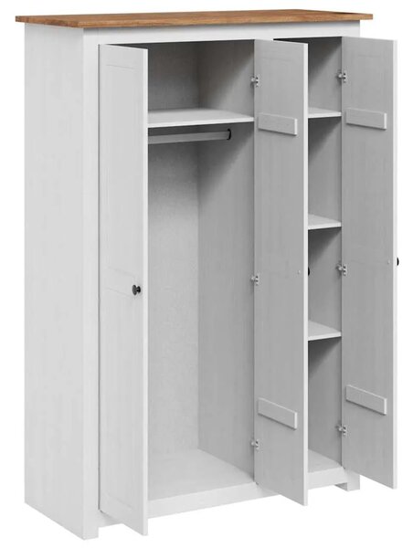 Ormar od borovine s 3 vrata bijeli 118 x 50 x 171 5 cm Panama - Bijela 118 x 50 x 171.5 cm 1 1