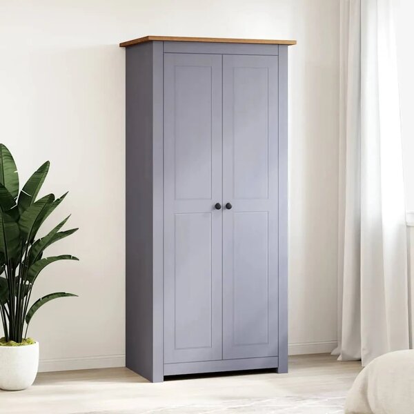 Ormar od masivne borovine sivi 80x50x171 5 cm asortiman Panama - Siva 80 x 50 x 171.5 cm 1 1
