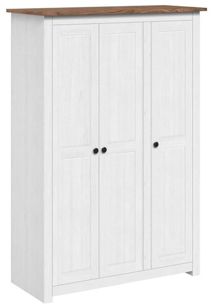 Ormar od borovine s 3 vrata bijeli 118 x 50 x 171 5 cm Panama - Bijela 118 x 50 x 171.5 cm 1 1