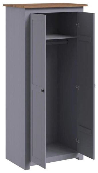 Ormar od masivne borovine sivi 80x50x171 5 cm asortiman Panama - Siva 80 x 50 x 171.5 cm 1 1