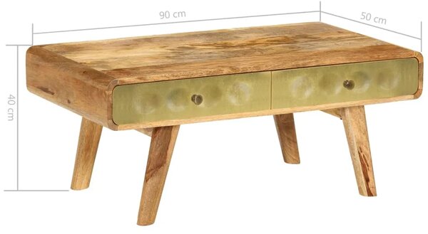 Stolić za kavu od masivnog drva manga 90 x 50 x 40 cm - 1 masivno drvo manga masivno drvo manga