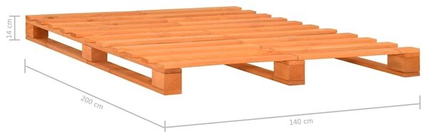 Okvir kreveta od paleta smeđi od masivne borovine 140 x 200 cm - Smeđa 140 x 200 cm Smeđa 140 x 200 cm