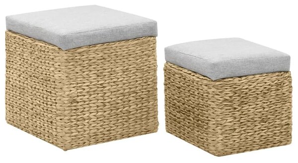 2-dijelni set taburea od morske trave sivi - Siva 1 Siva