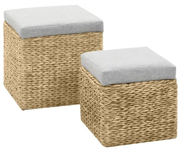 2-dijelni set taburea od morske trave sivi - Siva 1 Siva