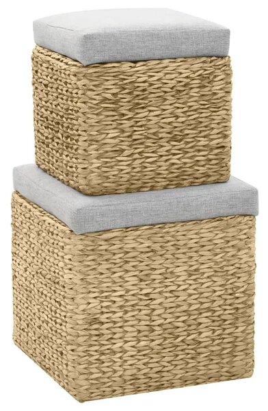 2-dijelni set taburea od morske trave sivi - Siva 1 Siva