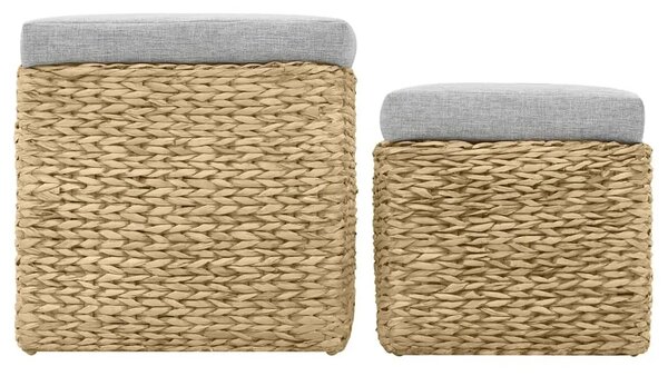2-dijelni set taburea od morske trave sivi - Siva 1 Siva