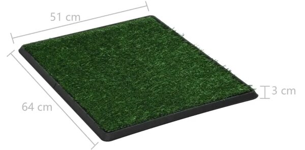 Toalet za ljubimce s pladnjem i travom zeleni 64 x 51 x 3 cm - 64 x 51 x 3 cm 1 64 x 51 x 3 cm