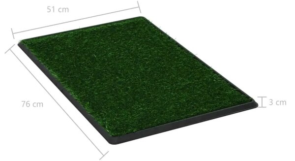 Toalet za ljubimce s pladnjem i travom zeleni 76 x 51 x 3 cm - 76 x 51 x 3 cm 1 76 x 51 x 3 cm