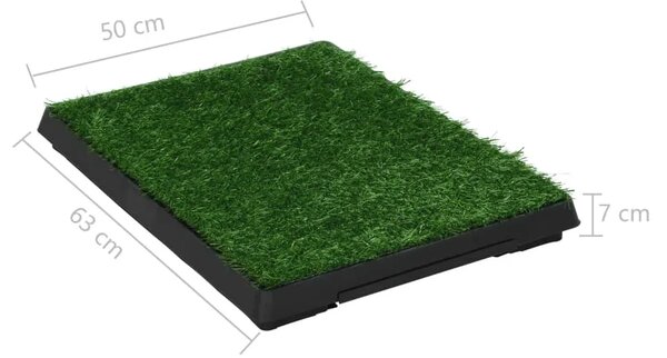 Toalet za ljubimce s pladnjem i travom zeleni 63 x 50 x 7 cm - 63 x 50 x 7 cm 1 63 x 50 x 7 cm