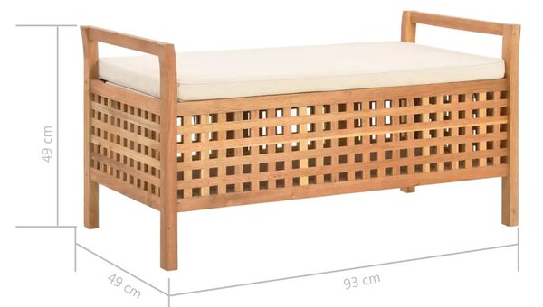 Klupa za pohranu od masivne orahovine 93 x 49 x 49 cm - 93 x 49 x 49 cm 93 x 49 x 49 cm
