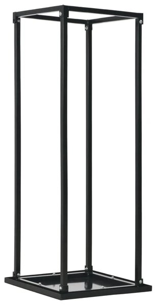 Stalak za drva za ogrjev s bazom crni 37 x 37 x 113 cm čelični - 37 x 37 x 113 cm 37 x 37 x 113 cm