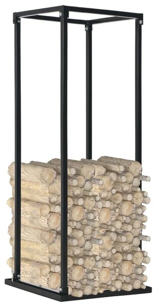 Stalak za drva za ogrjev s bazom crni 37 x 37 x 113 cm čelični - 37 x 37 x 113 cm 37 x 37 x 113 cm