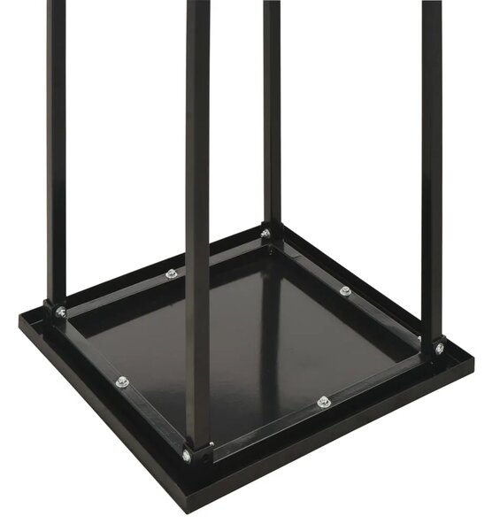 Stalak za drva za ogrjev s bazom crni 37 x 37 x 113 cm čelični - 37 x 37 x 113 cm 37 x 37 x 113 cm
