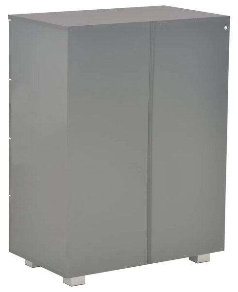 Komoda visoki sjaj siva 60 x 35 x 80 cm od konstruiranog drva - Siva 1 Siva
