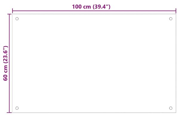 Kuhinjska zaštita od prskanja crna 100 x 60 cm kaljeno staklo - Crna 100 x 60 x 0.6 cm 1 Crna