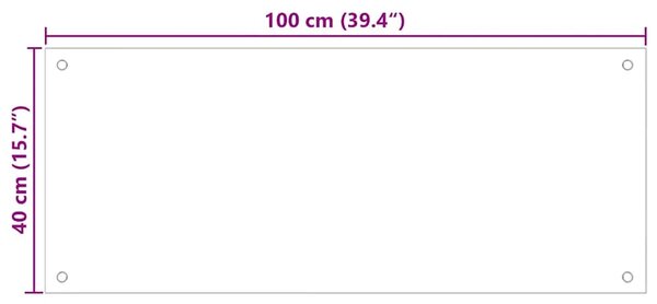 Kuhinjska zaštita od prskanja crna 100 x 40 cm kaljeno staklo - Crna 100 x 40 x 0.6 cm 1 Crna