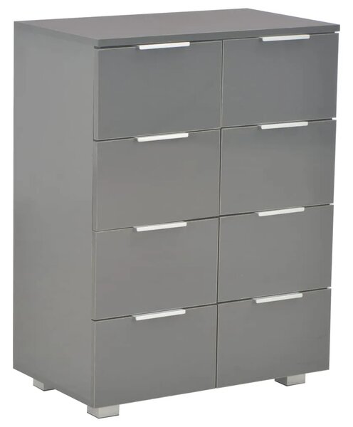 Komoda visoki sjaj siva 60 x 35 x 80 cm od konstruiranog drva - Siva 1 Siva