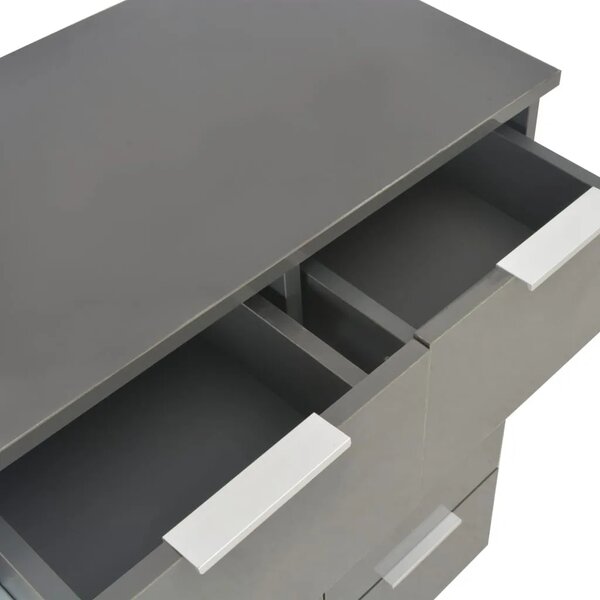Komoda visoki sjaj siva 60 x 35 x 80 cm od konstruiranog drva - Siva 1 Siva