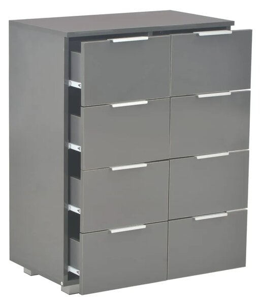 Komoda visoki sjaj siva 60 x 35 x 80 cm od konstruiranog drva - Siva 1 Siva