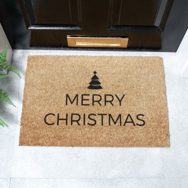 Otirač s božićnim motivom od kokosovih vlakana 40x60 cm Merry Christmas – Artsy Doormats
