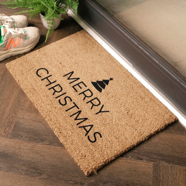 Otirač s božićnim motivom od kokosovih vlakana 40x60 cm Merry Christmas – Artsy Doormats