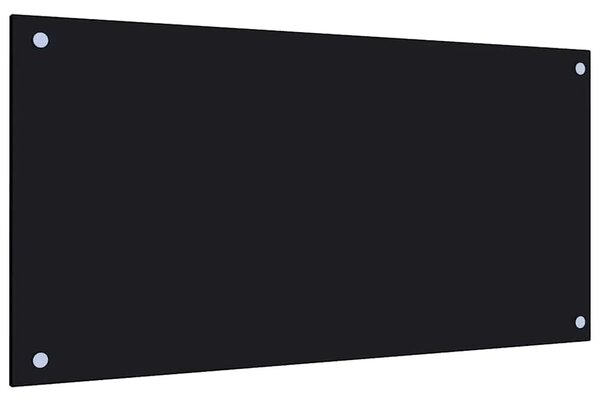 Kuhinjska zaštita od prskanja crna 80 x 40 cm kaljeno staklo - Crna 80 x 40 x 0.6 cm 1 Crna