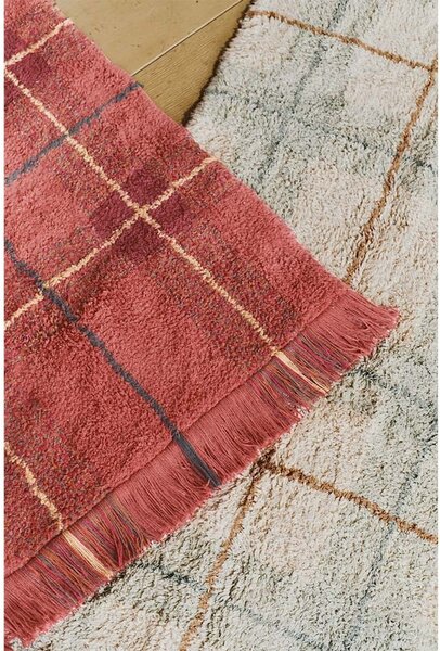 Crveni periv/ručno rađen pamučan tepih 90x120 cm Tartan Vintage Red – Lorena Canals