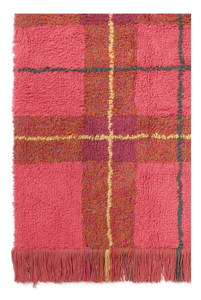 Crveni periv/ručno rađen pamučan tepih 90x120 cm Tartan Vintage Red – Lorena Canals