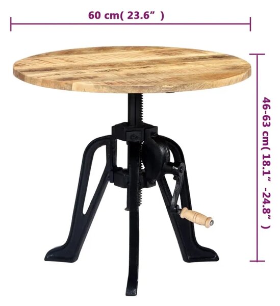 Bočni stolić od masivnog drva manga i željeza 60 x (46 - 63) cm - 1 46-63 cm masivno drvo manga 46-63 cm