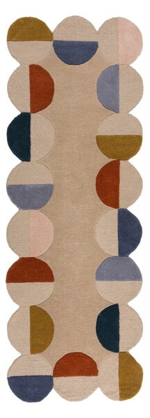 Bež ručno rađena vunena staza 80x230 cm Mia Scallop Frame – Flair Rugs