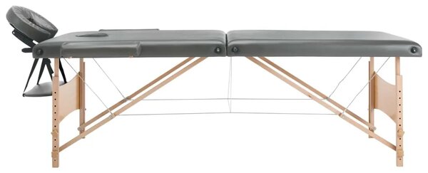 Masažni stol s 2 zone i drvenim okvirom antracit 186 x 68 cm - Antracit Antracit