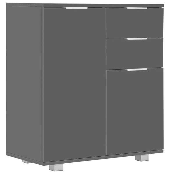 Komoda visoki sjaj siva 71x35x80 cm od konstruiranog drva - Siva 1 Siva
