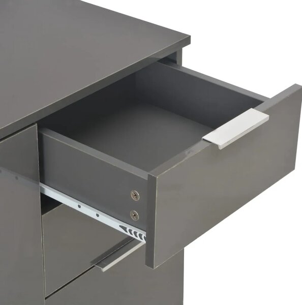 Komoda visoki sjaj siva 71x35x80 cm od konstruiranog drva - Siva 1 Siva