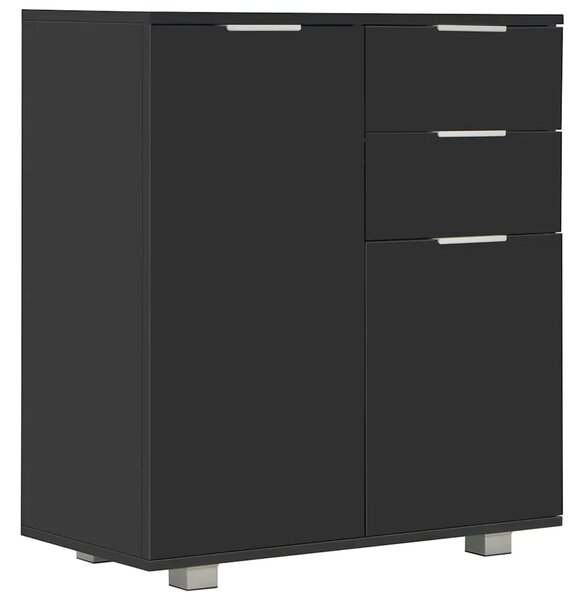 Komoda visoki sjaj crna 71x35x80 cm od konstruiranog drva - Crna 1 Crna