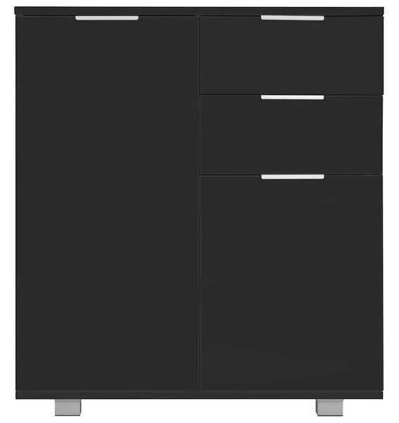 Komoda visoki sjaj crna 71x35x80 cm od konstruiranog drva - Crna 1 Crna