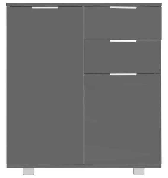Komoda visoki sjaj siva 71x35x80 cm od konstruiranog drva - Siva 1 Siva