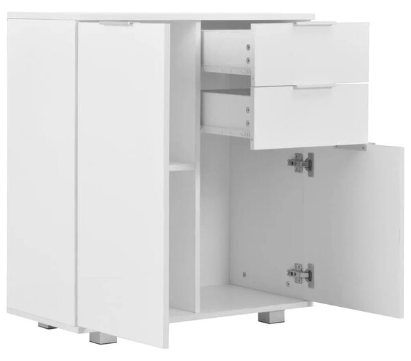 Komoda visoki sjaj bijela 71 x 35 x 80 cm od konstruiranog drva - Bijela 1 Bijela