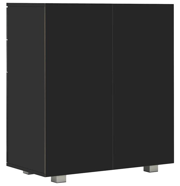 Komoda visoki sjaj crna 71x35x80 cm od konstruiranog drva - Crna 1 Crna