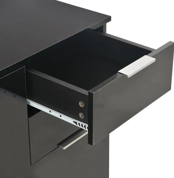 Komoda visoki sjaj crna 71x35x80 cm od konstruiranog drva - Crna 1 Crna