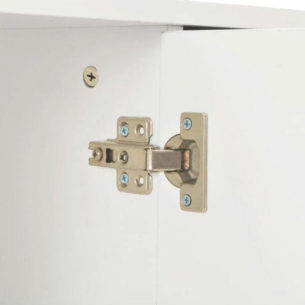 Komoda visoki sjaj bijela 71 x 35 x 80 cm od konstruiranog drva - Bijela 1 Bijela