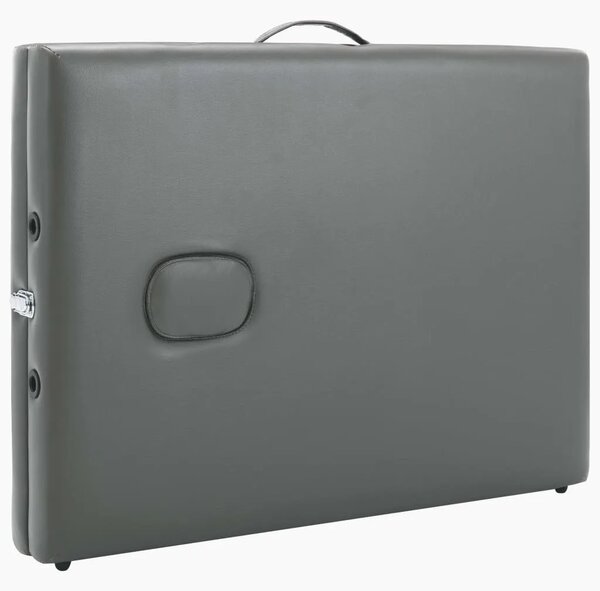 Masažni stol s 2 zone i drvenim okvirom antracit 186 x 68 cm - Antracit Antracit