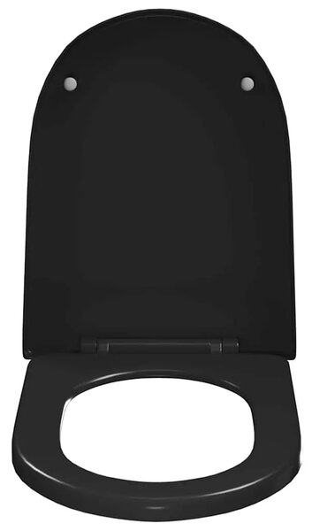 Daska za wc - Toaletna daska s mekim zatvaranjem i brzim otpuštanjem crna - Crna 45 x 35 cm 1 Crna