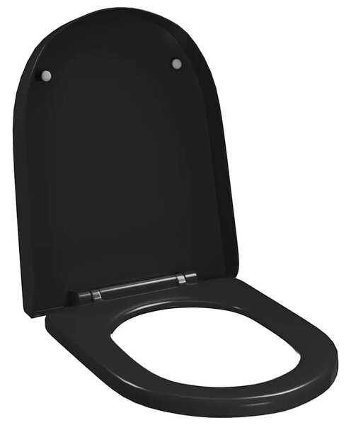 Daska za wc - Toaletna daska s mekim zatvaranjem i brzim otpuštanjem crna - Crna 45 x 35 cm 1 Crna