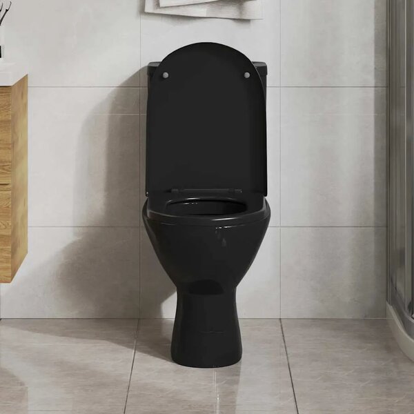 Daska za wc - Toaletna daska s mekim zatvaranjem i brzim otpuštanjem crna - Crna 45 x 35 cm 1 Crna