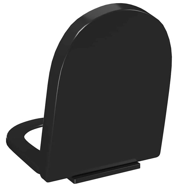 Daska za wc - Toaletna daska s mekim zatvaranjem i brzim otpuštanjem crna - Crna 45 x 35 cm 1 Crna