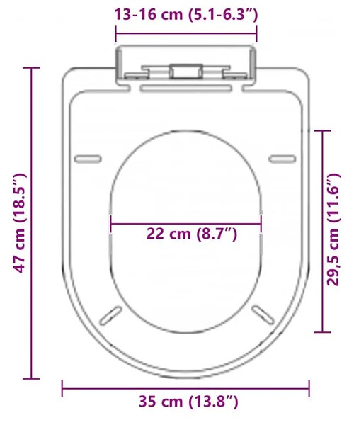 Daska za wc - Toaletna daska s mekim zatvaranjem i brzim otpuštanjem crna - Crna 45 x 35 cm 1 Crna