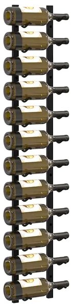 Zidni stalci za vino za 12 boca 2 kom crni željezni - Crna 1 2 12