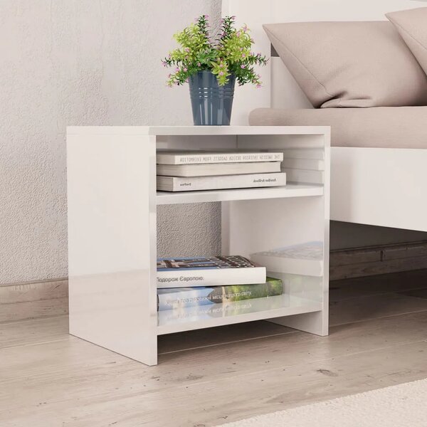 Noćni ormarić 2 kom sjajni bijeli 40x30x40 cm konstruirano drvo - Visoko sjajno bijela 2 Visoko sjajno bijela 2