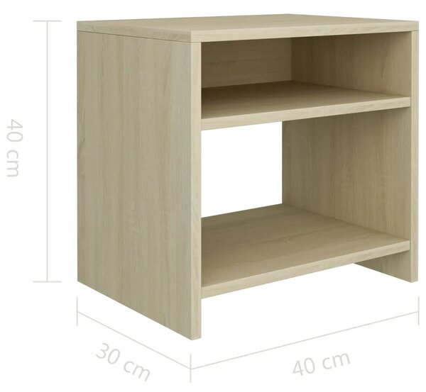 Noćni ormarići 2 kom boja hrasta 40x30x40 cm konstruirano drvo - sonoma hrast 2 Sonoma hrast 2